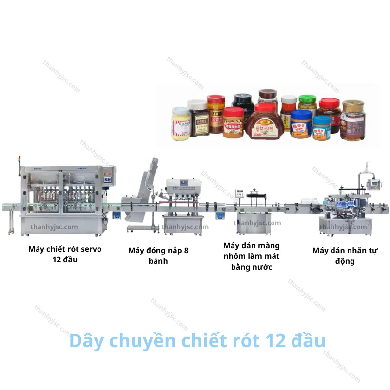 Dây Chuyền Máy Chiết Rót Servo Tự Động 12 Đầu TY-CR12