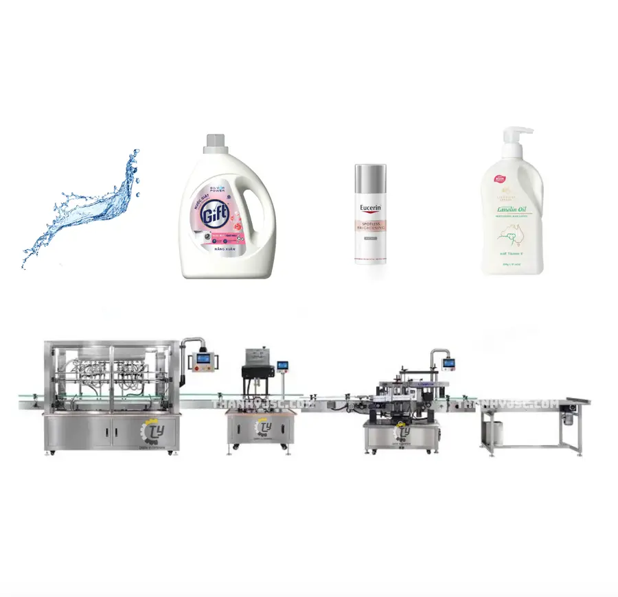Dây Chuyền Đóng Gói Và Dán Nhãn Chai Dung Dịch Lỏng Tự Động