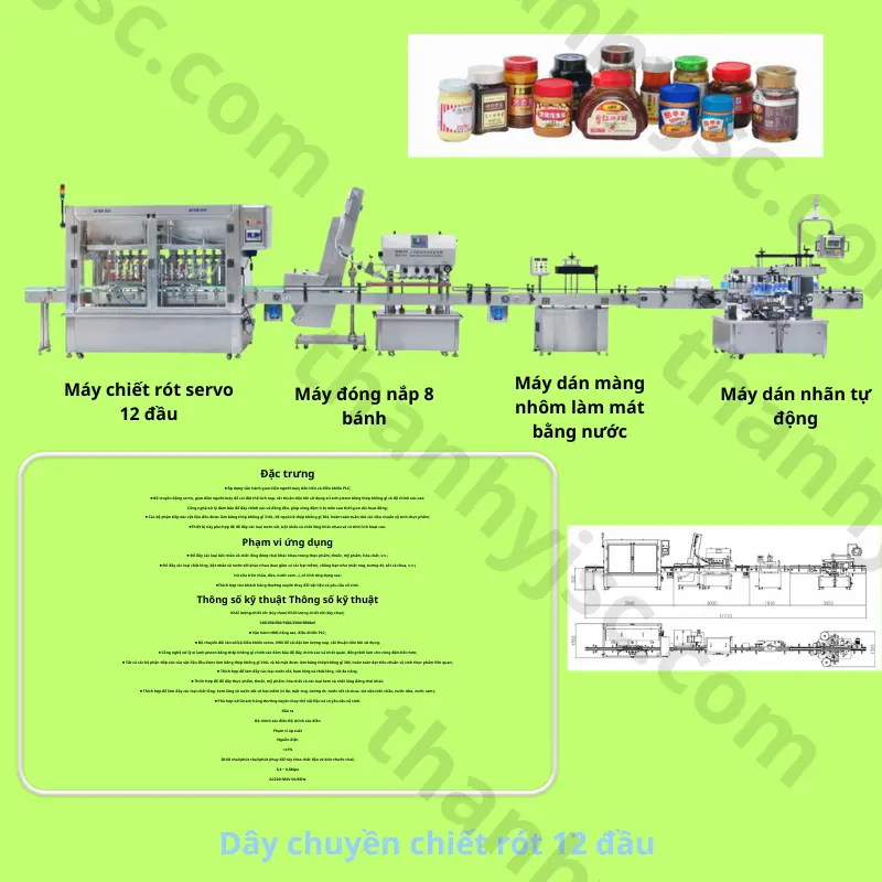 Dây Chuyền Máy Chiết Rót Servo Tự Động 12 Đầu TY-CR12