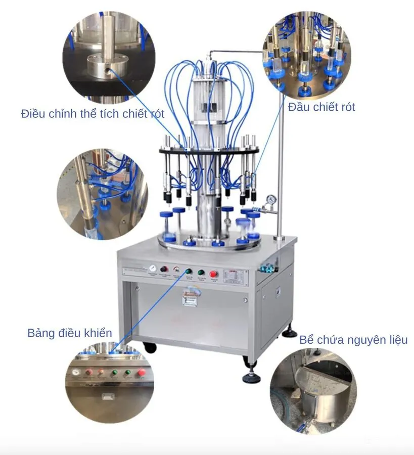 Máy Chiết Rót Nước Hoa Tự Động Tốc Độ Cao 10 Đầu