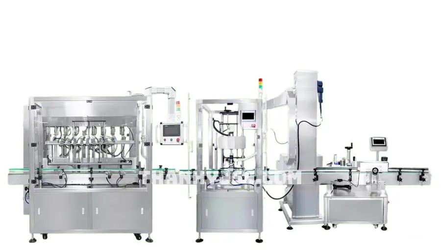 Dây Chuyền Chiết Rót Và Đóng Gói Dung Dịch Lỏng Tự Động 8 Vòi