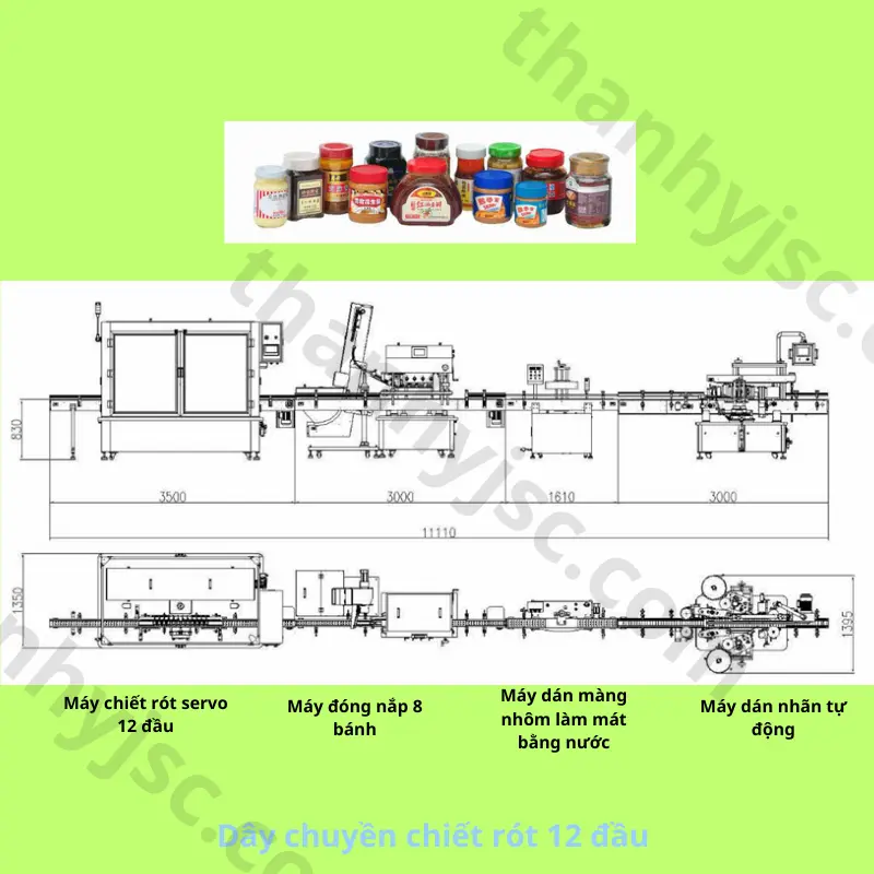 Dây Chuyền Máy Chiết Rót Servo Tự Động 12 Đầu TY-CR12