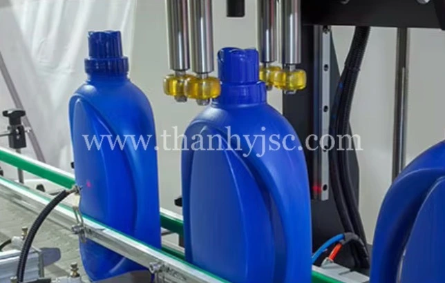 Dây Chuyền Đóng Gói Và Dán Nhãn Chai Dung Dịch Lỏng Tự Động