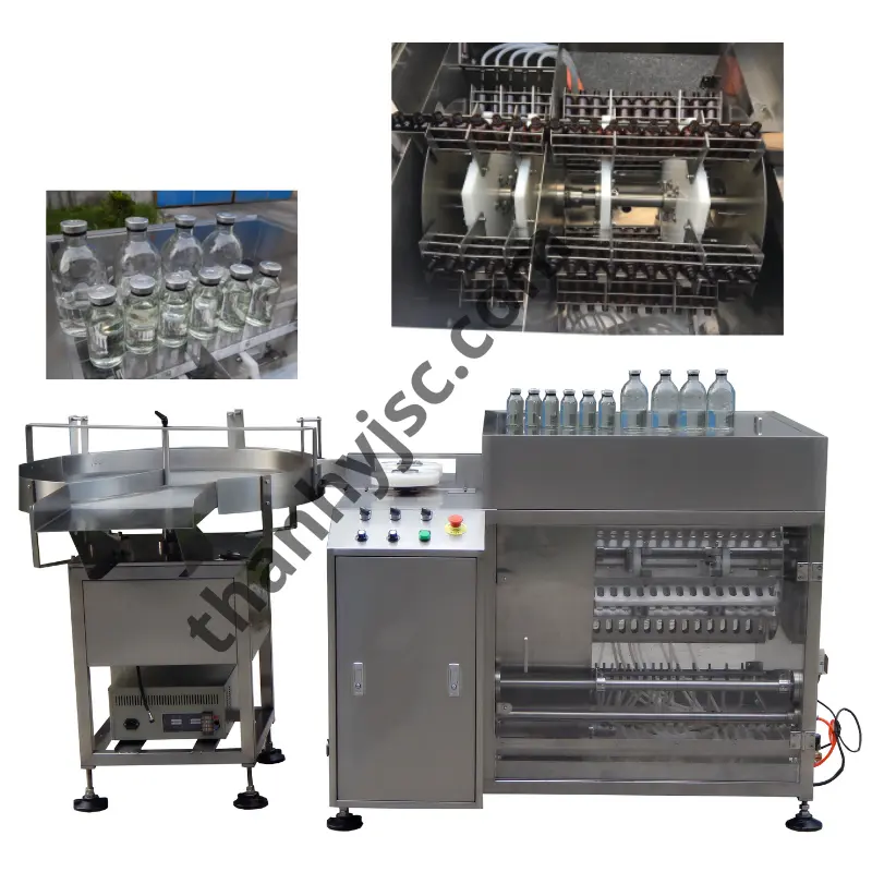 Máy Rửa và Chiết Rót Chai Tự Động 4 Vòi Bơm Nhu Động