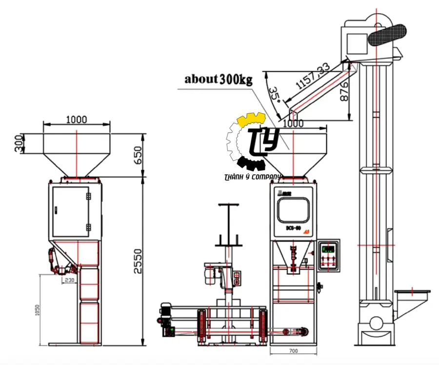Máy Đóng Gói Bao Tải Hút Chân Không Bán Tự Động