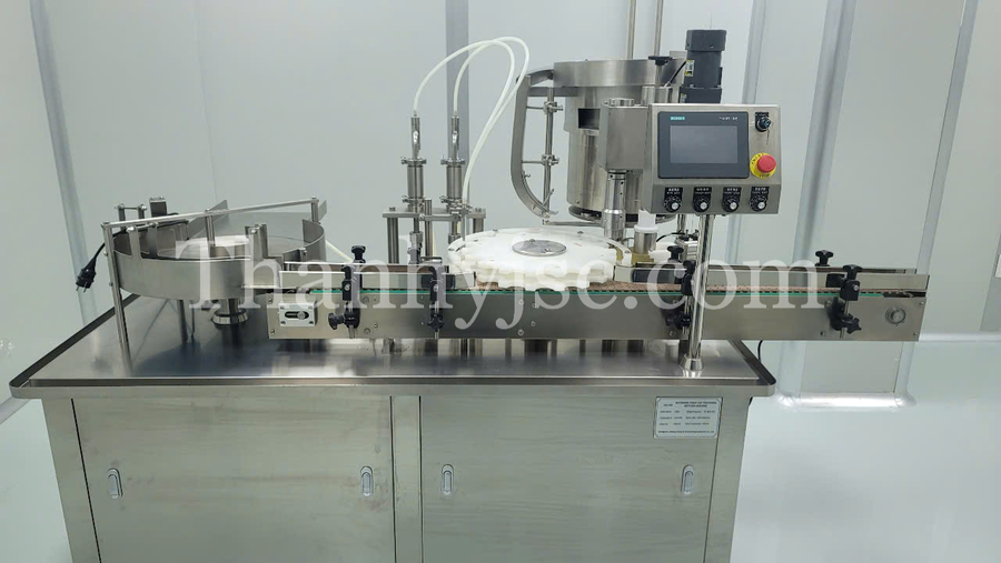 Máy Chiết Rót Và Đóng Nắp Tự Động (Có Bàn Xoay)