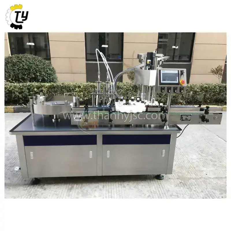 Máy Chiết Rót Và Đóng Nắp Tự Động (Có Bàn Xoay)
